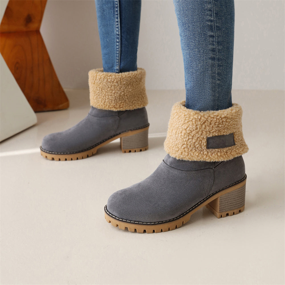 Boots for Women | Faux Shearling Cuff Ankle Style