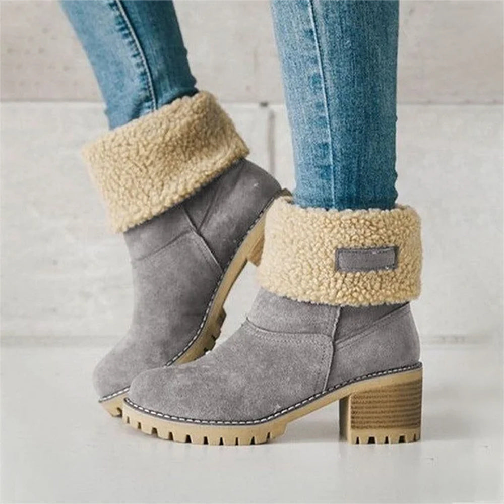 Boots for Women | Faux Shearling Cuff Ankle Style