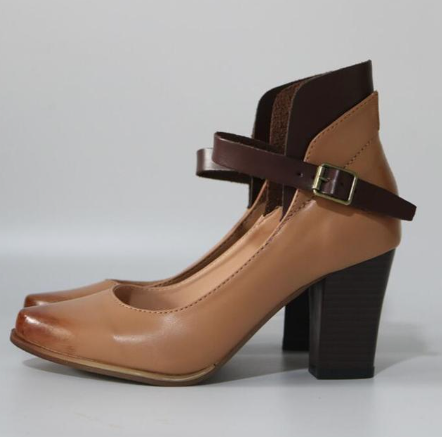 Heels For Women | Closed Toe With Ankle Strap Block Heel