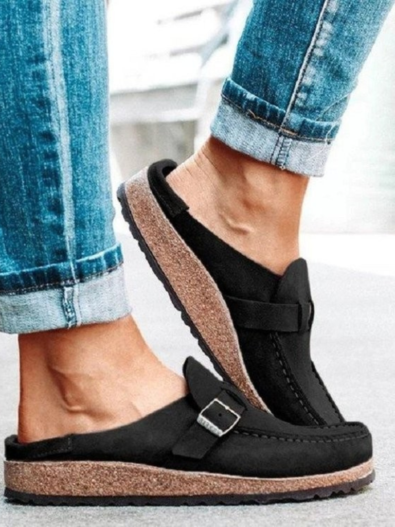 Loafers For Women | Buckle Strap Closed Toe