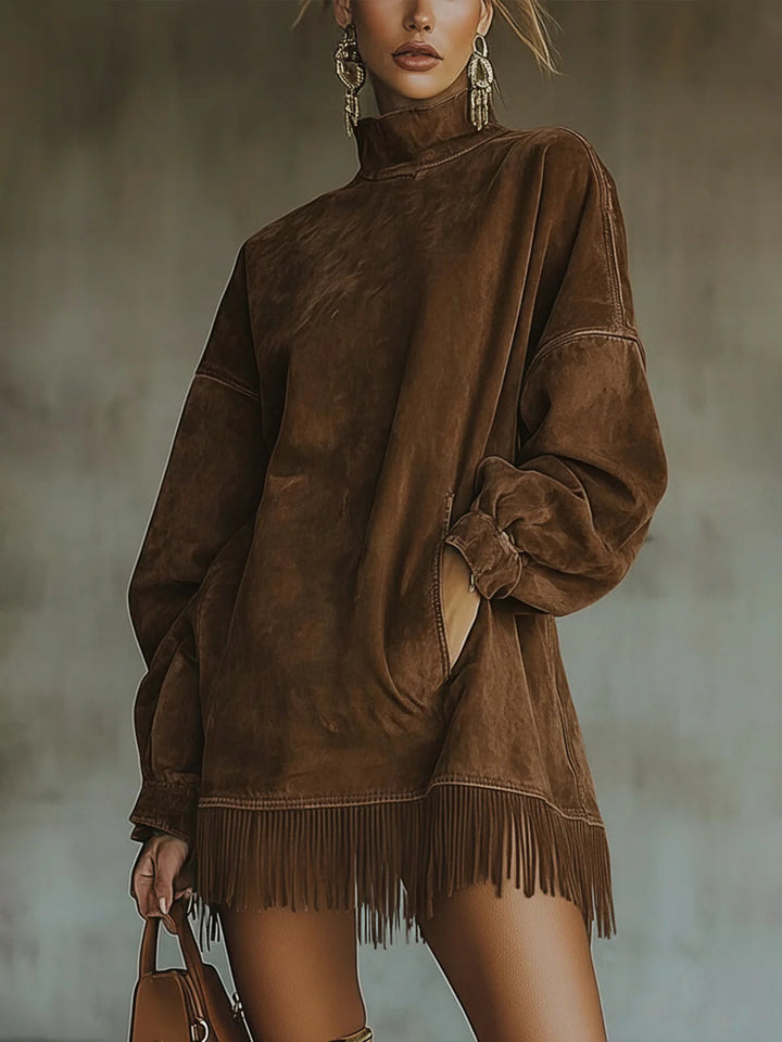 Women's Dress | Fringe Mini High Neck