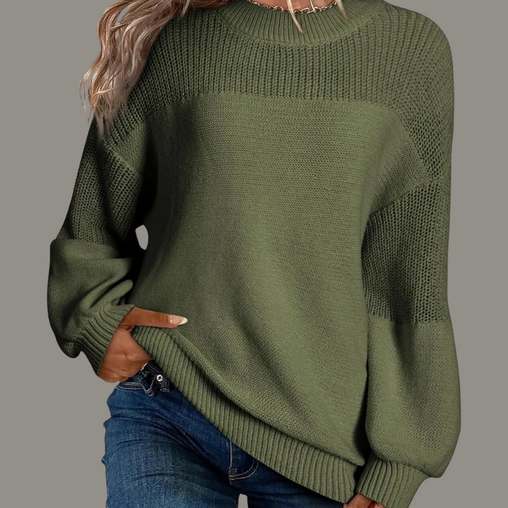 Women’s Sweater | Textured Knit Panels