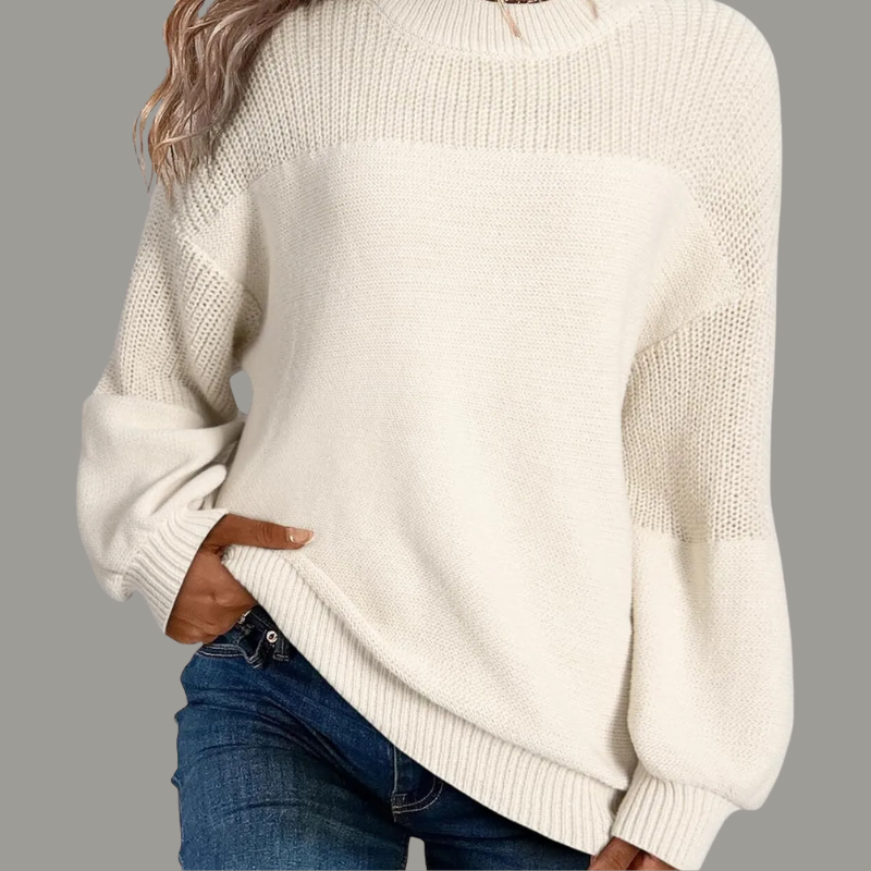 Women’s Sweater | Textured Knit Panels