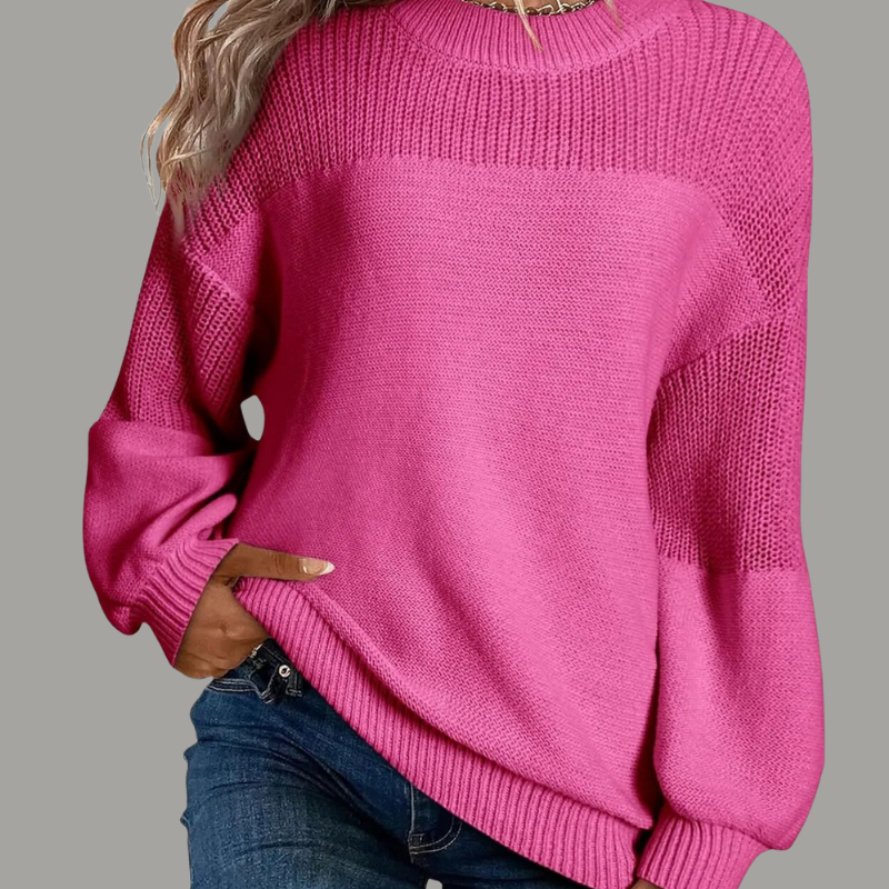 Women’s Sweater | Textured Knit Panels