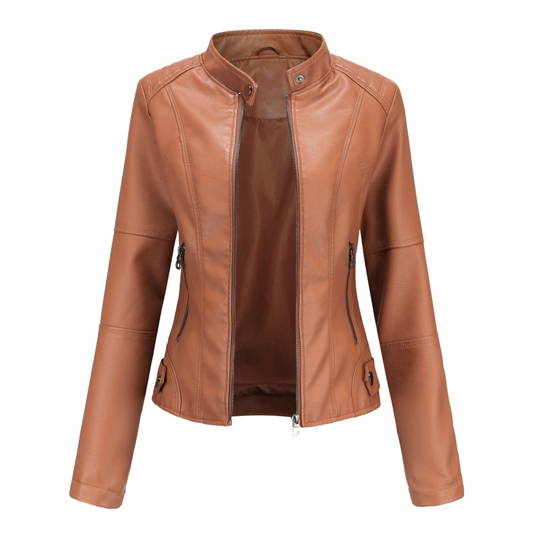 Women's Jacket | Stand Collar Zipper Pockets