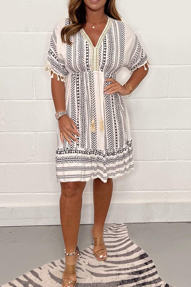 Women's Boho Mini Dress | Printed