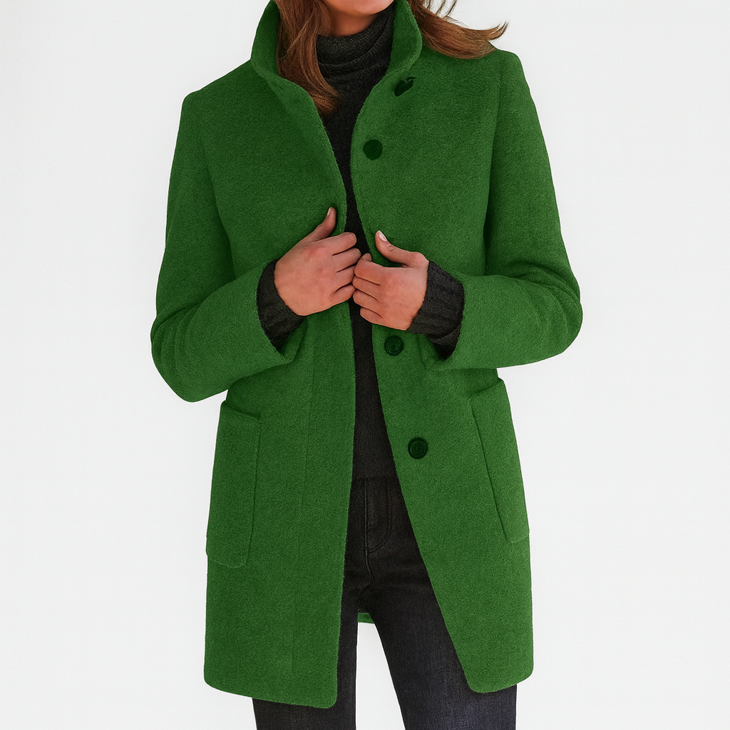 Women's Coat | Straight Cut Button Front