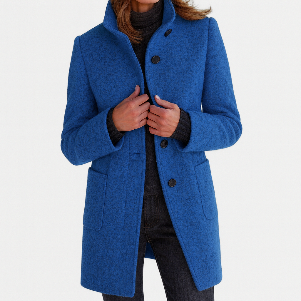 Women's Coat | Straight Cut Button Front