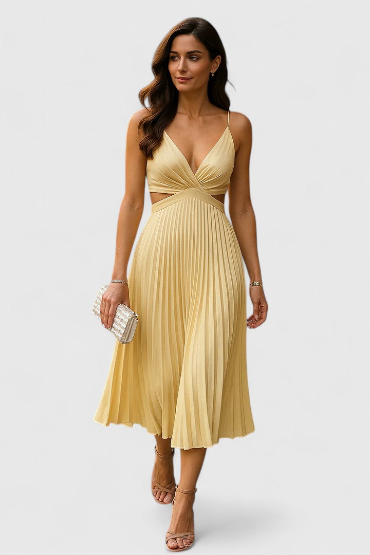 Women's Wedding Guest Dress | Sleeveless Pleated