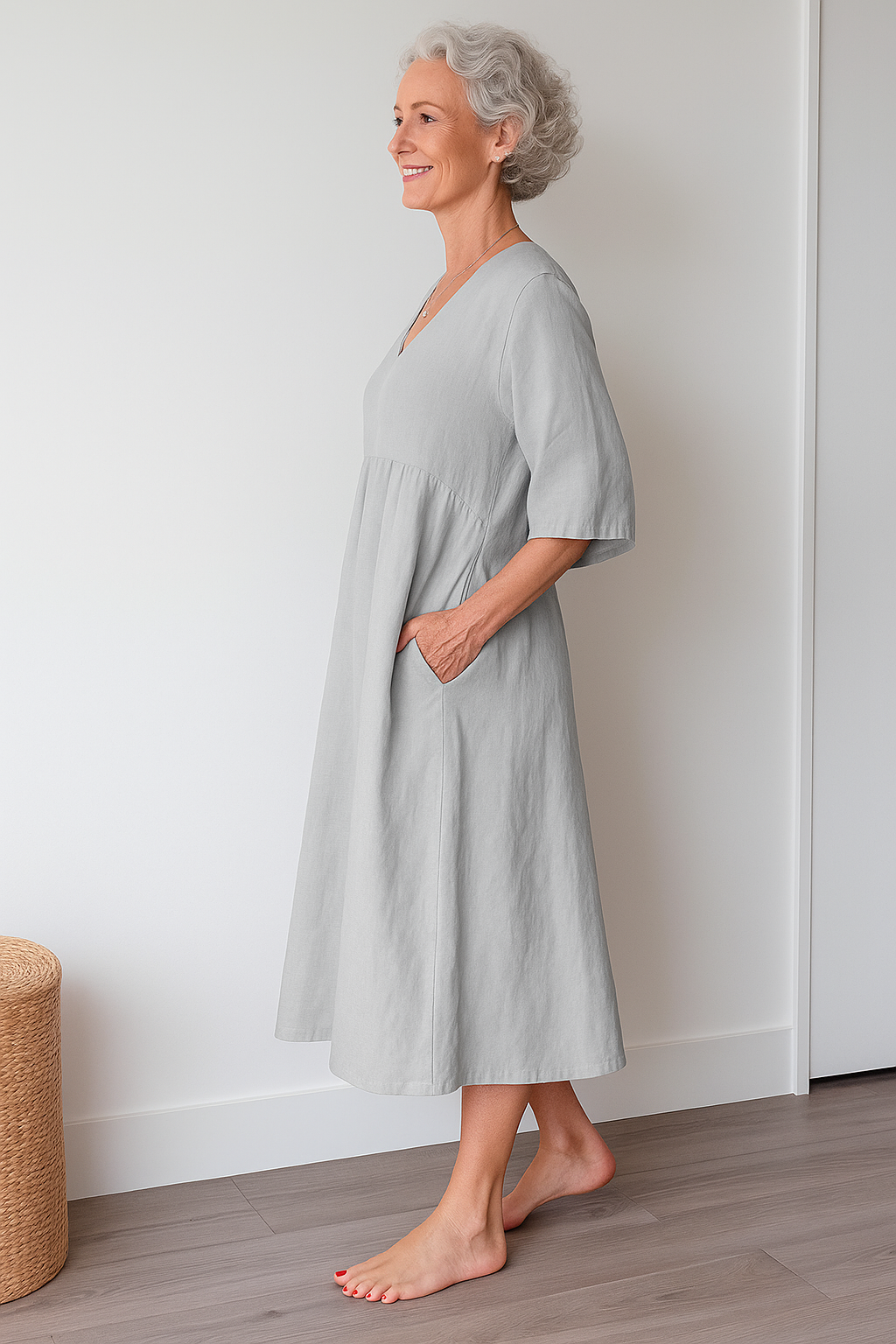 Women's Midi Sundress | V-Neck A-Line