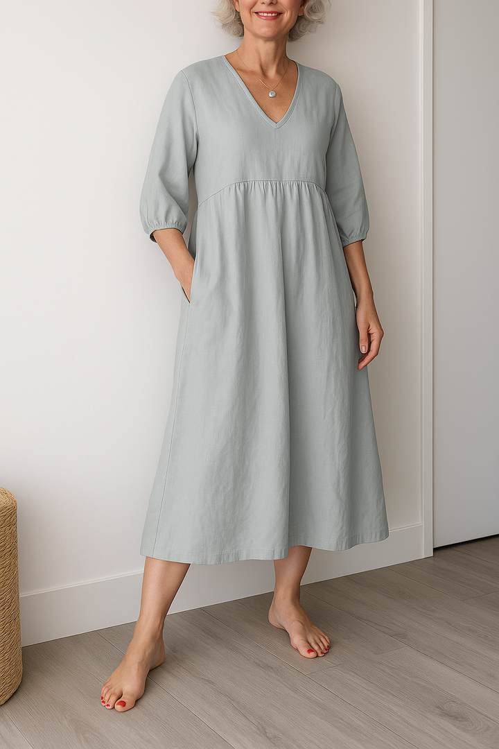 Women's Midi Sundress | V-Neck A-Line