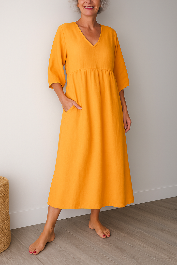 Women's Midi Sundress | V-Neck A-Line