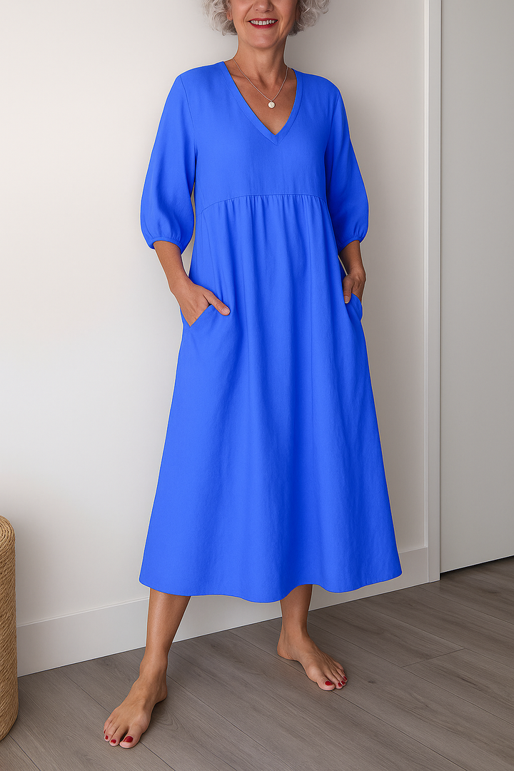 Women's Midi Sundress | V-Neck A-Line