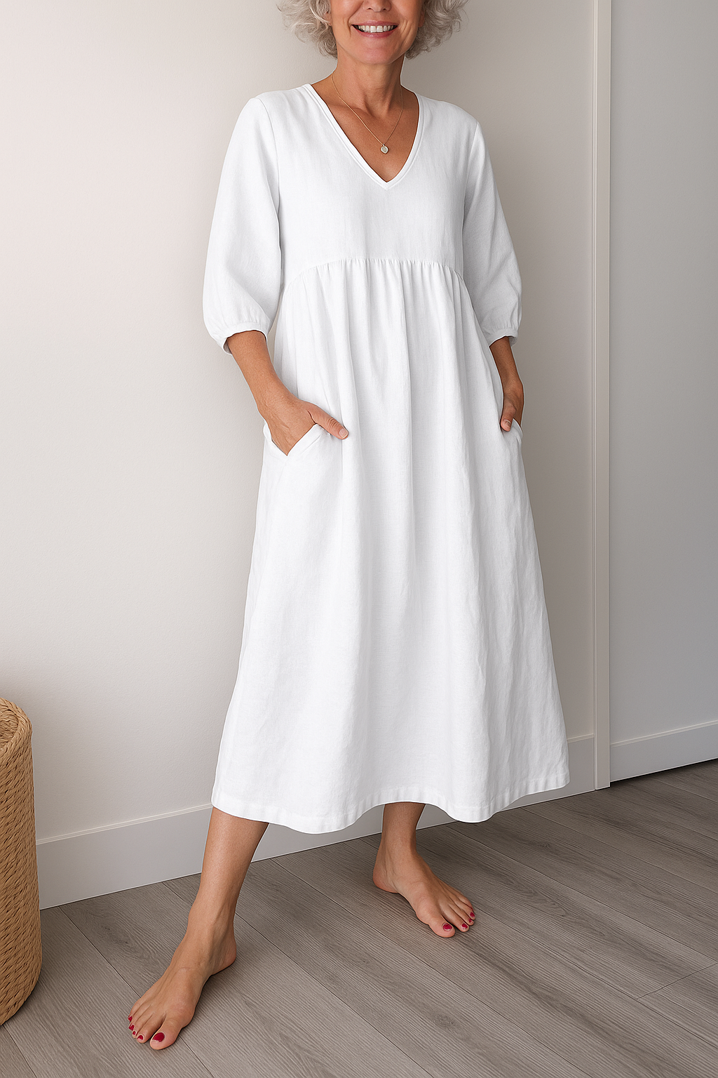 Women's Midi Sundress | V-Neck A-Line