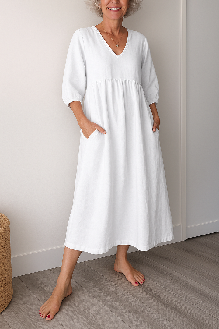 Women's Midi Sundress | V-Neck A-Line