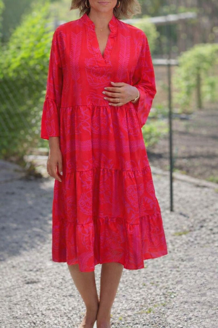 Women's Boho Midi Dress | Tiered