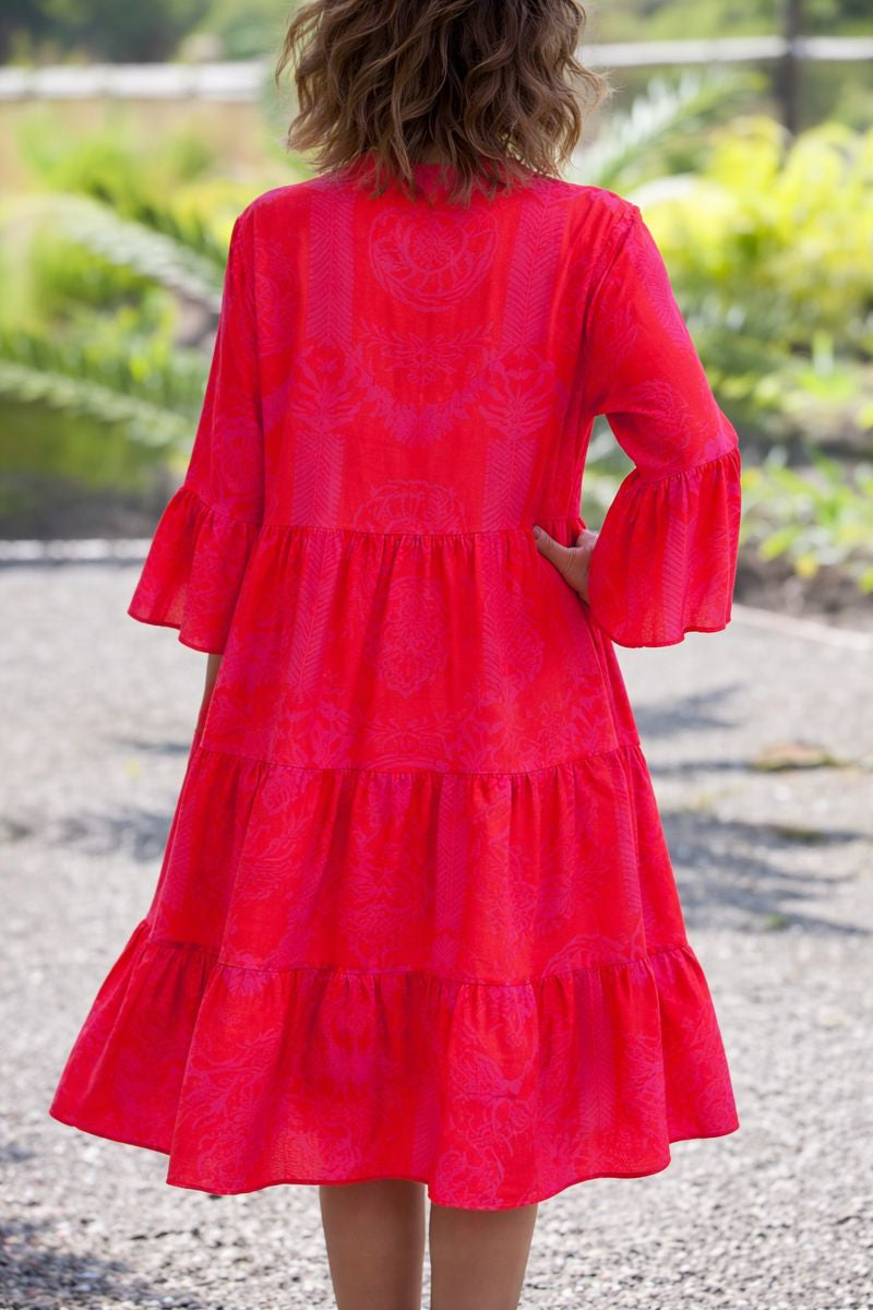 Women's Boho Midi Dress | Tiered