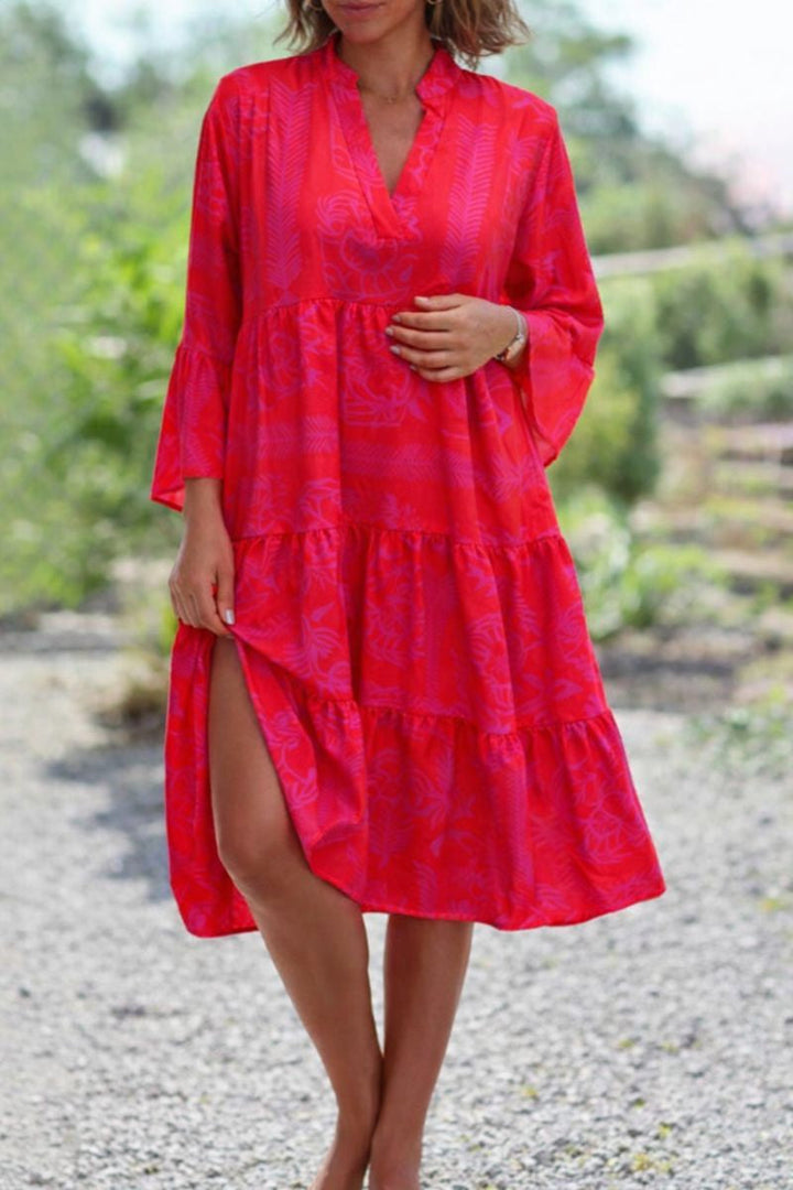 Women's Boho Midi Dress | Tiered