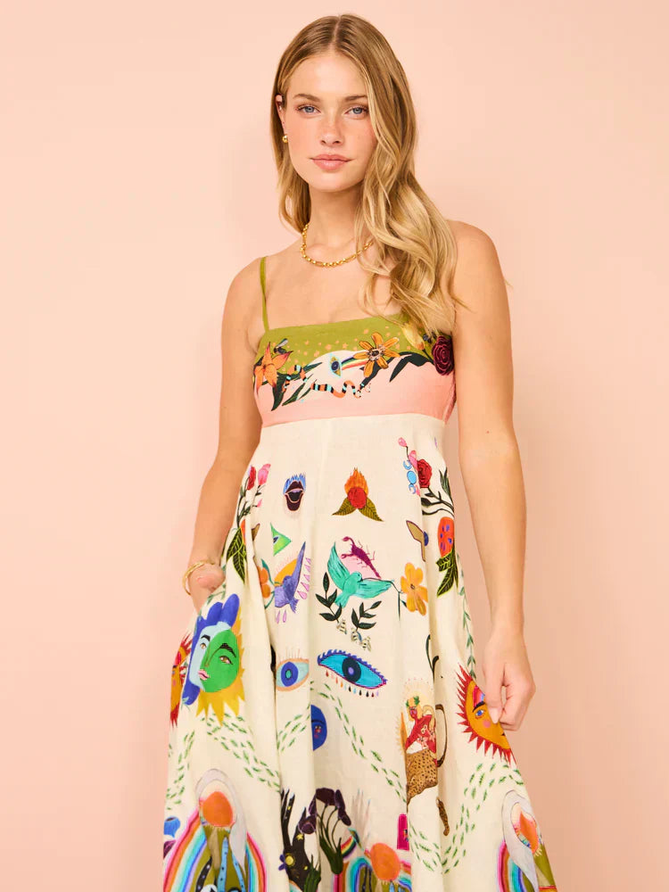 Women's Boho Maxi Dress | Spaghetti Strap