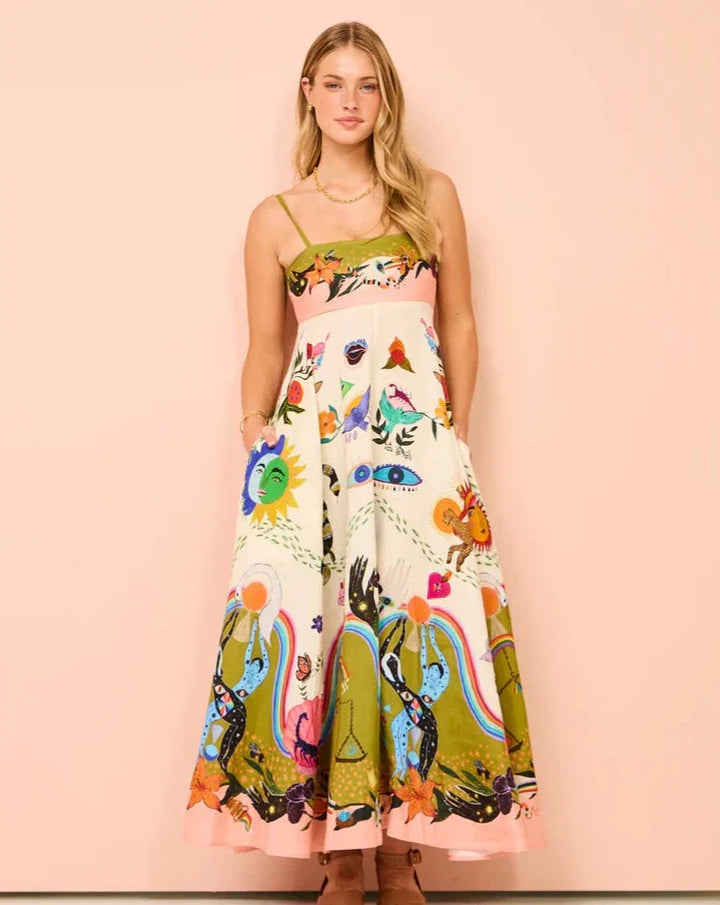 Women's Boho Maxi Dress | Spaghetti Strap