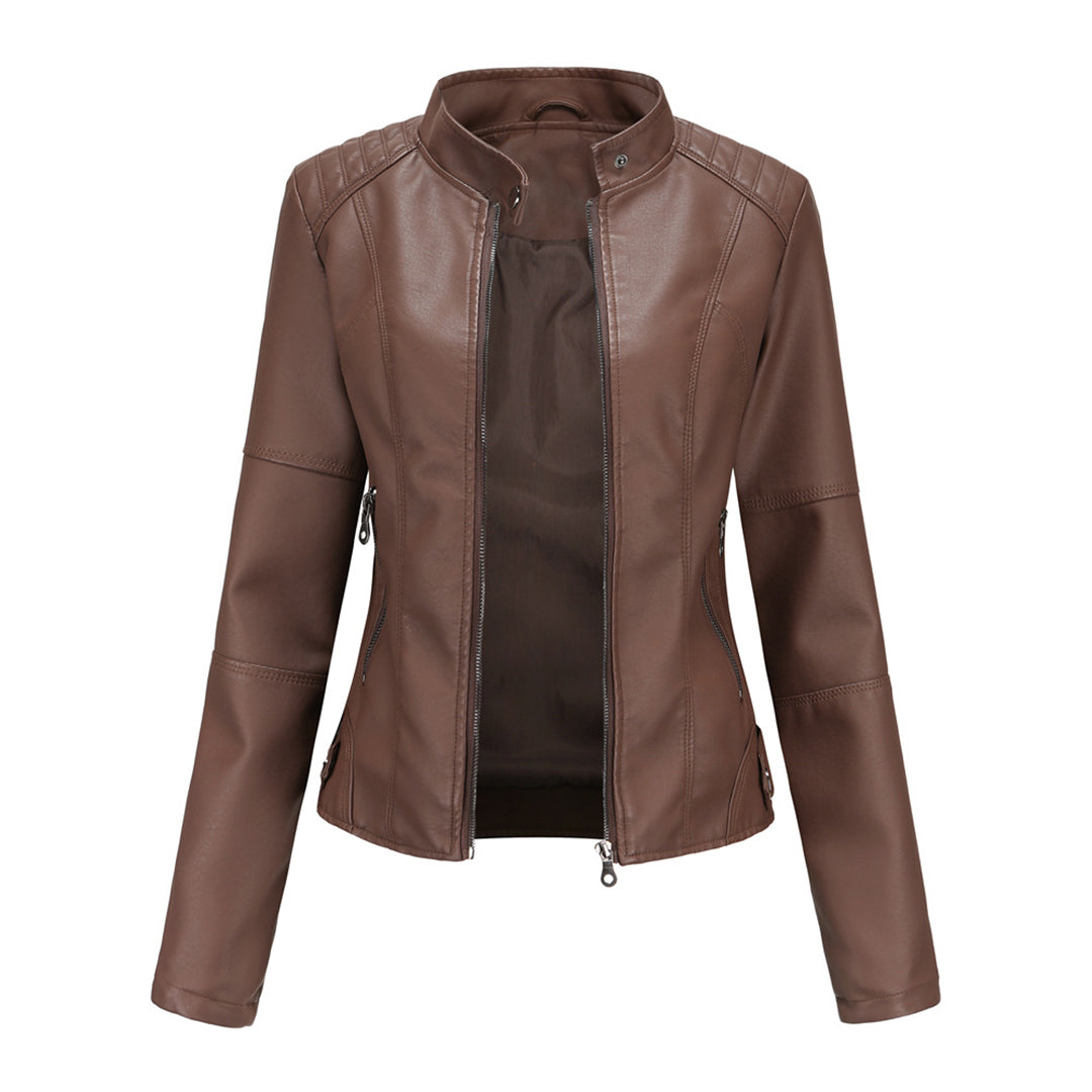 Women's Jacket | Stand Collar Zipper Pockets