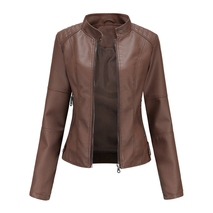 Women's Jacket | Stand Collar Zipper Pockets