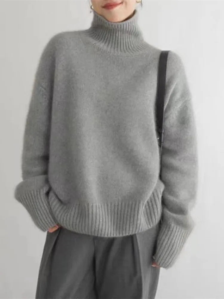 Women’s Sweater | Turtleneck Ribbed Cuffs