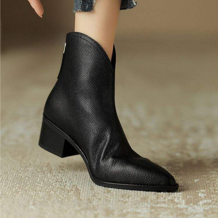 Boots For Women | Ankle Block Heel With Pointed Toe