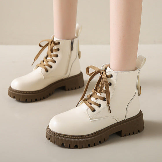 Boots For Women | Lace-Up Ankle Lug Sole With Side Zip