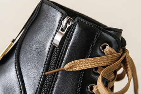 Boots For Women | Lace-Up Ankle Lug Sole With Side Zip
