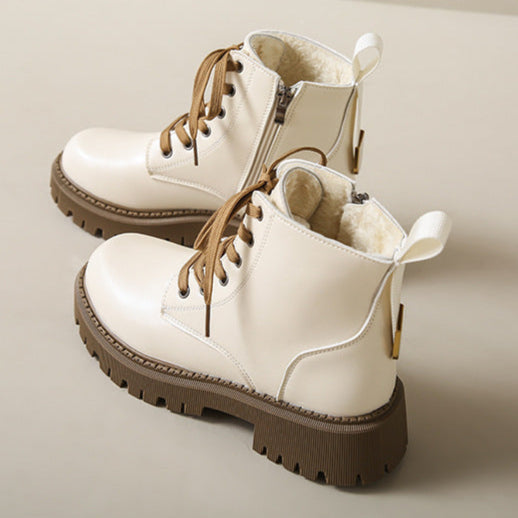 Boots For Women | Lace-Up Ankle Lug Sole With Side Zip