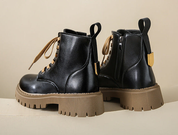 Boots For Women | Lace-Up Ankle Lug Sole With Side Zip