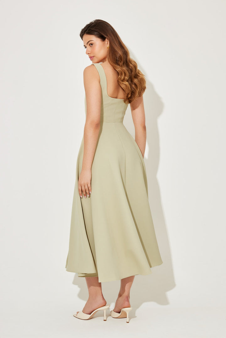 Women's Dress | Square Neck Sleeveless Midi