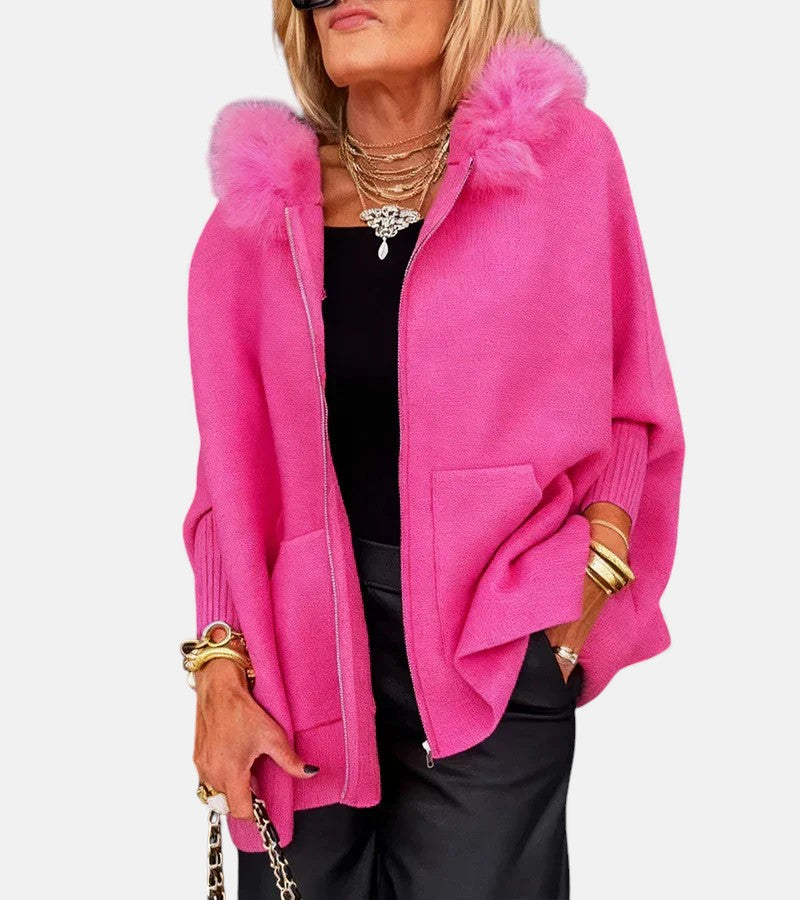 Women's Coat | Oversized Hooded Zip Front