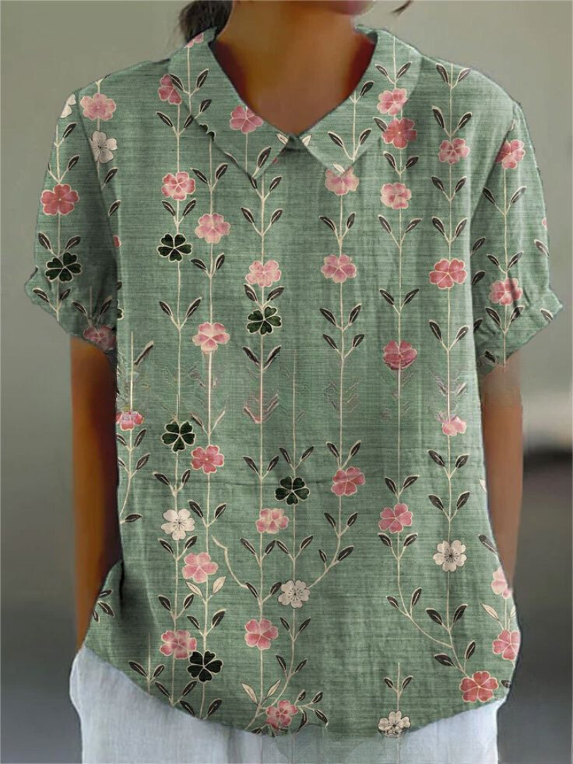 Women's Blouse | Floral Print Collar