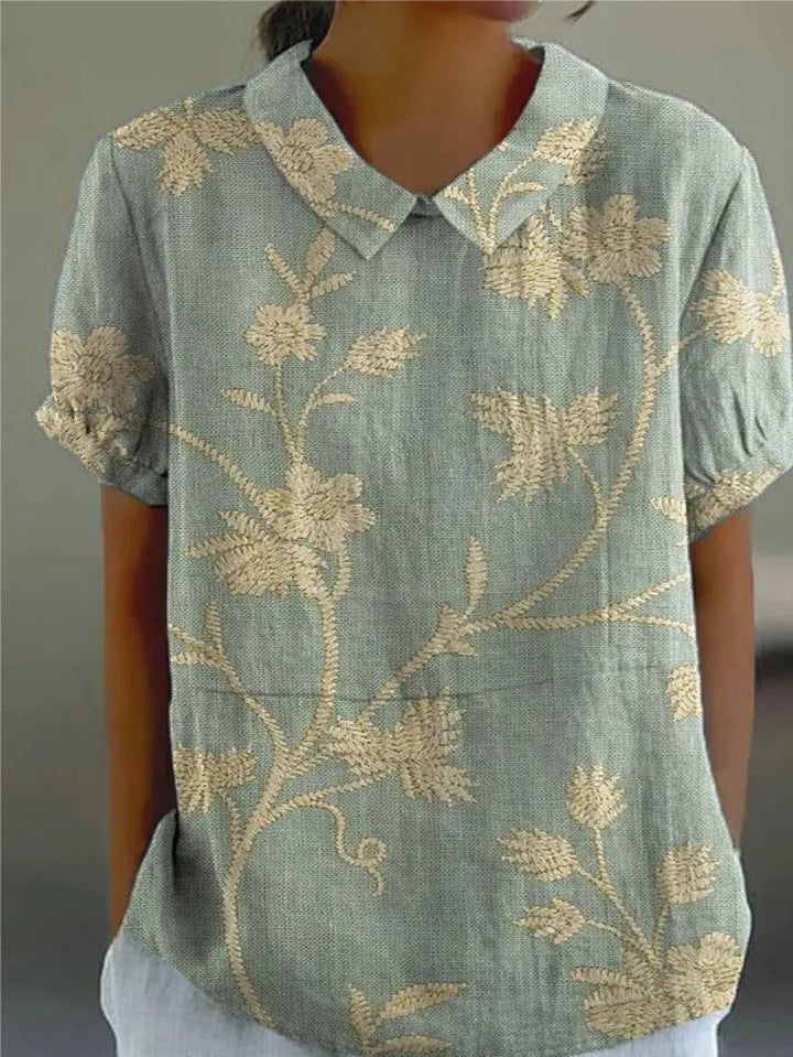 Women's Blouse | Floral Print Collar