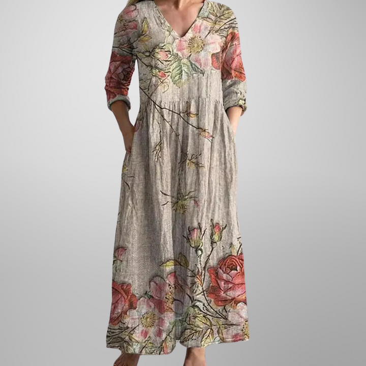 Women’s Dress | Floral V-Neck Maxi