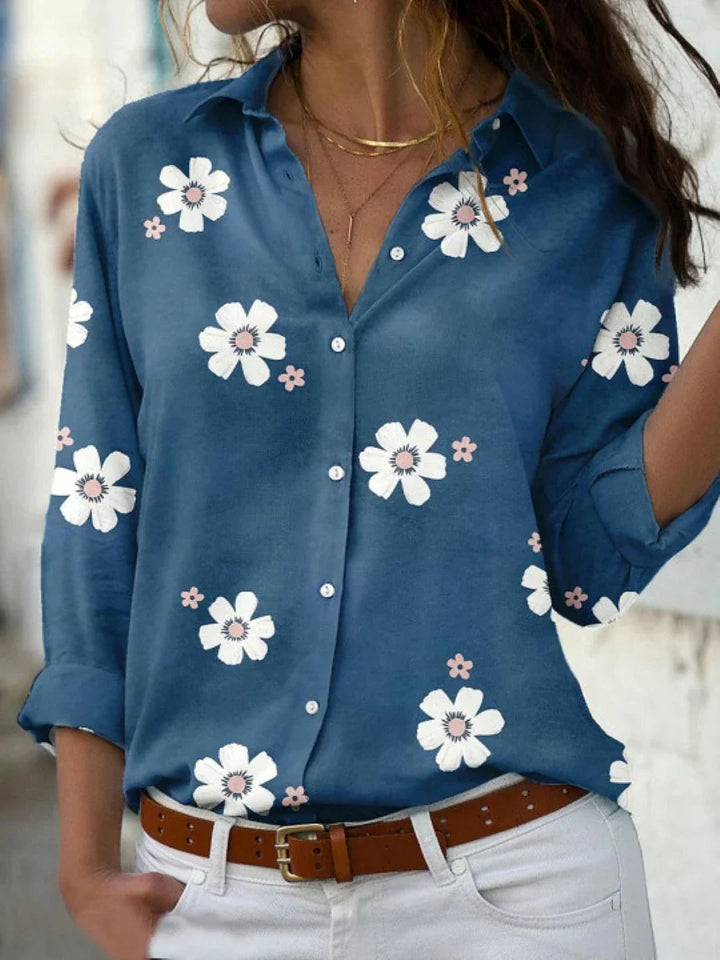 Women's Blouse | Floral Print Button Front
