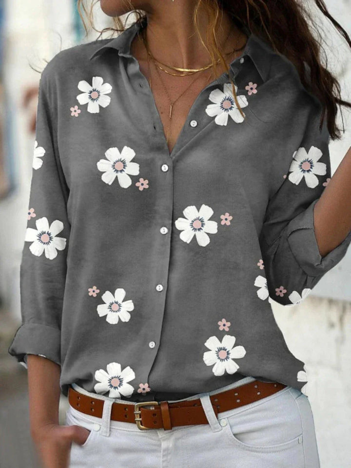 Women's Blouse | Floral Print Button Front