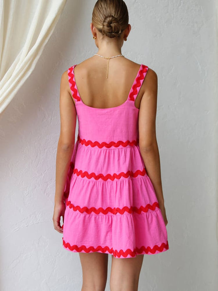 Women's Mini Sundress | Tiered Square Neck