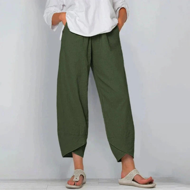 Women's Summer Pants | Wide Leg Cropped Hem