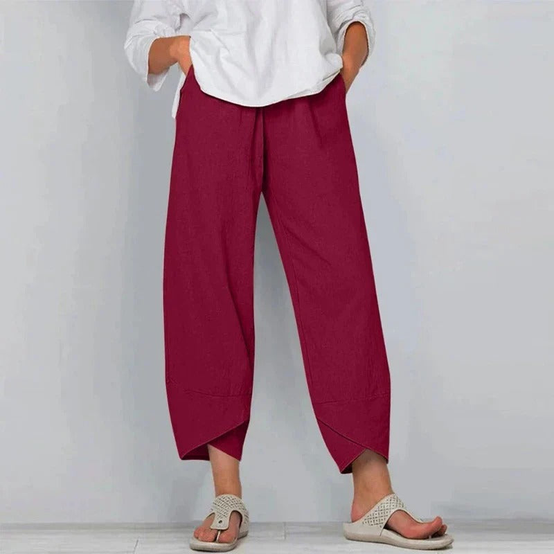 Women's Summer Pants | Wide Leg Cropped Hem