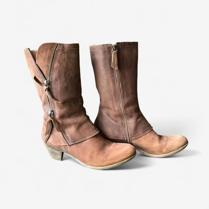 Boots For Women | Mid-Calf Side Zip Detail