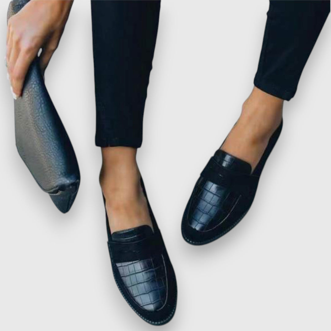 Loafers For Women | Textured Panel Closed Toe