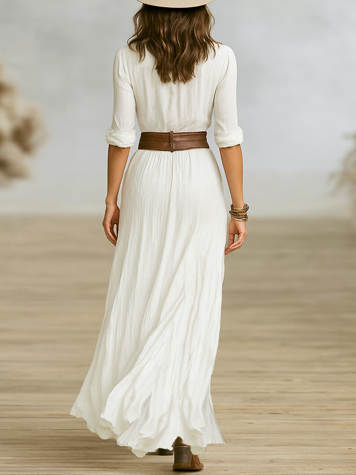 Women’s Dress | Button Front Belted Maxi