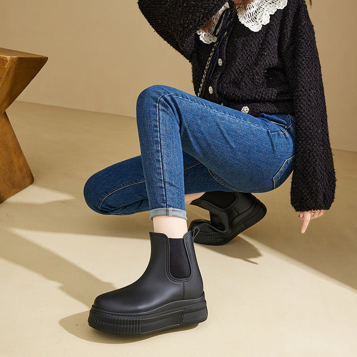 Boots For Women | Platform Ankle Pull-On Closed Toe