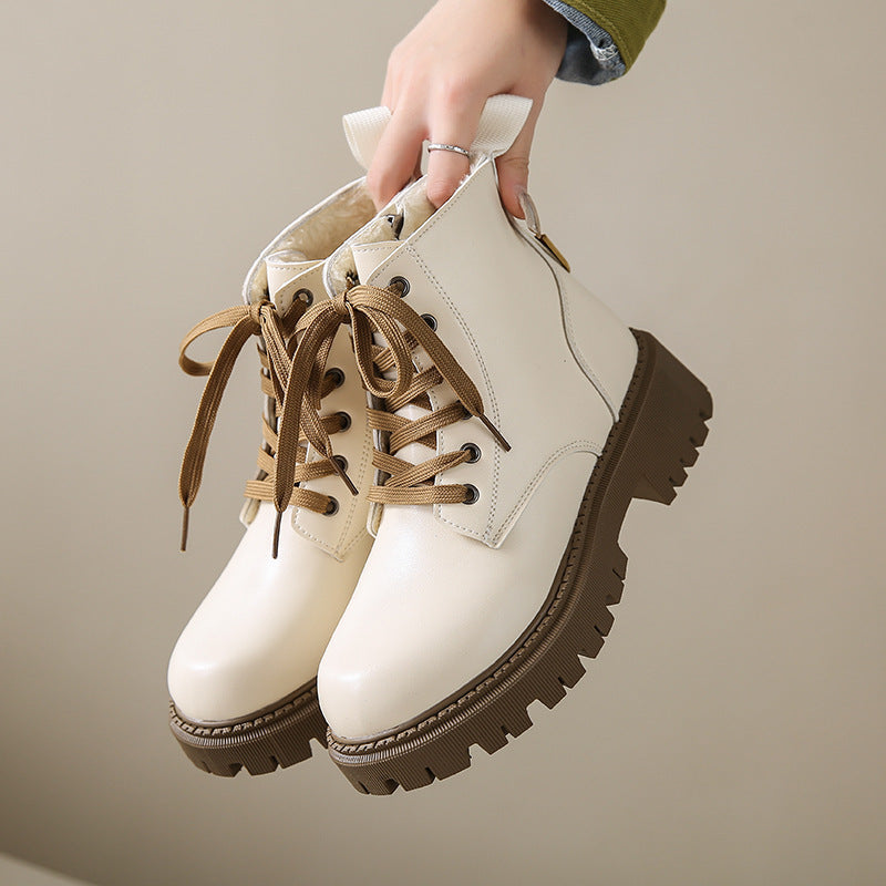 Boots For Women | Lace-Up Ankle Lug Sole With Side Zip