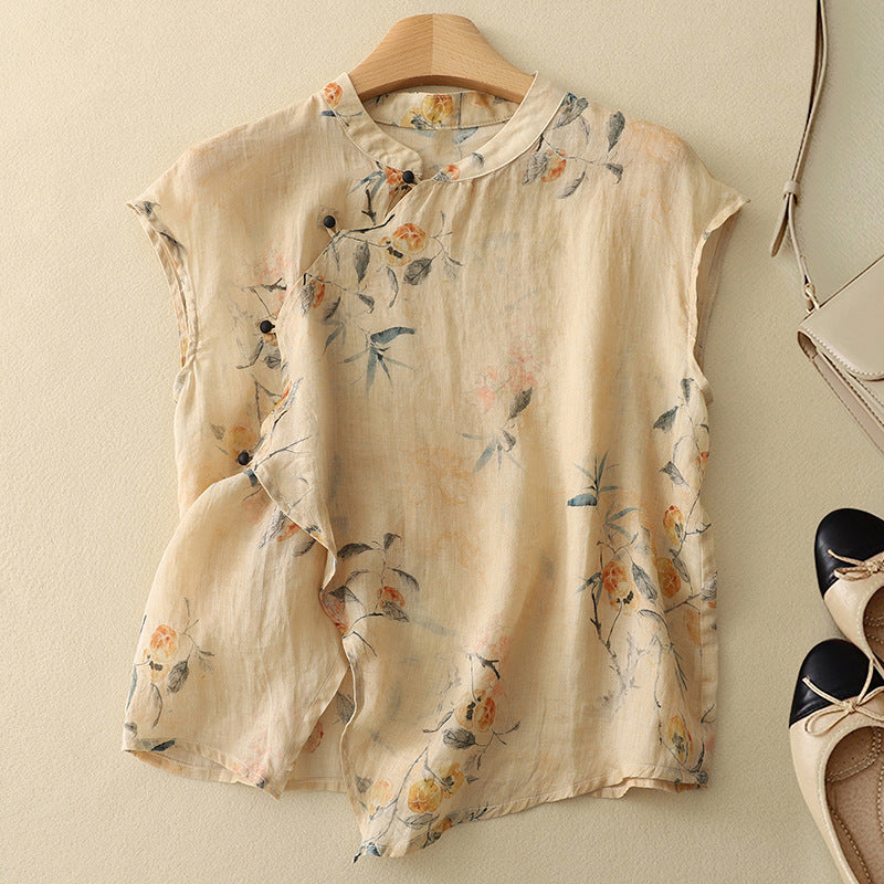 Women’s Blouse | Vintage Sleeveless Floral
