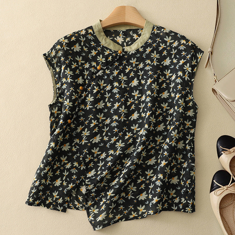 Women’s Blouse | Vintage Sleeveless Floral