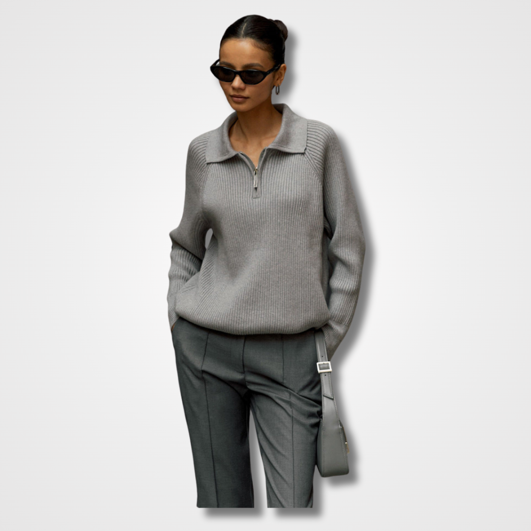 Women’s Sweater | Half Zip Ribbed
